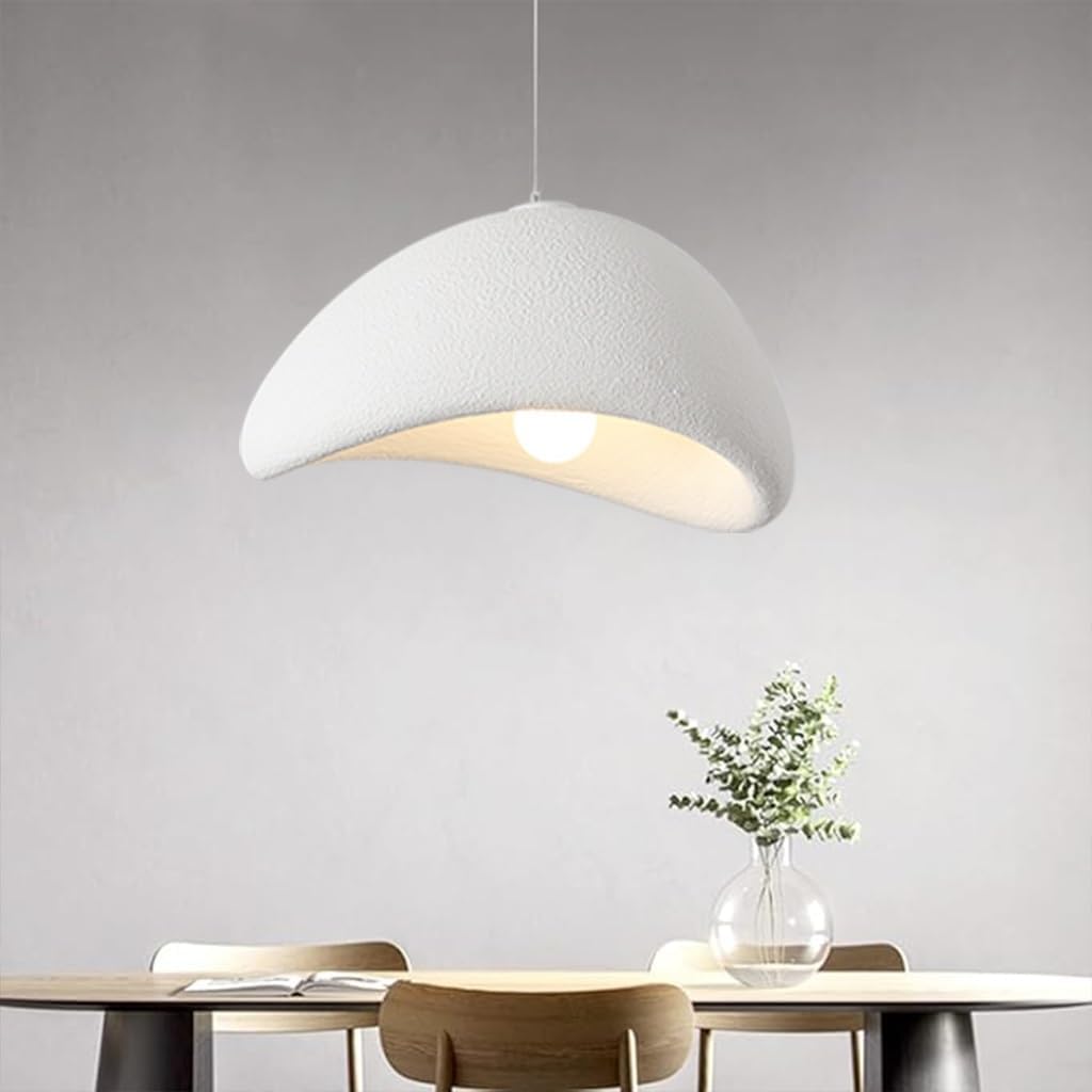 Moderne Pendelleuchte Japanischer Wabi-Sabi-Stil E27 Weißer Kreativ Kronleuchter Esstisch Hängeleuchte Innenbeleuchtung Verstellbare Heimdekoration Für Esszimmer Küche Inselleuchte(B,50CM)