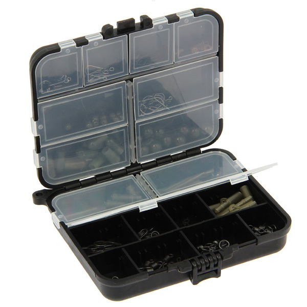 Angling Pursuits Carp Rig Accessory Box avec 175 produits bas de ligne