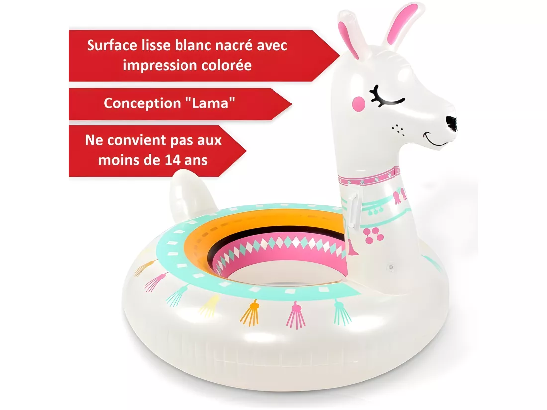 Bouée gonflable Ballon flotteur LAMA pour piscines XXL 115x115x114cm pour adultes et enfants Bouée de natation