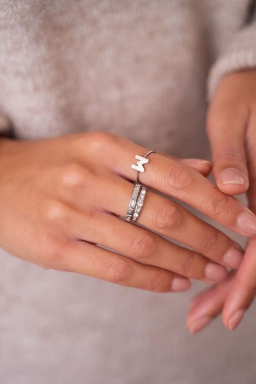 Vintage ring transparante rechthoek