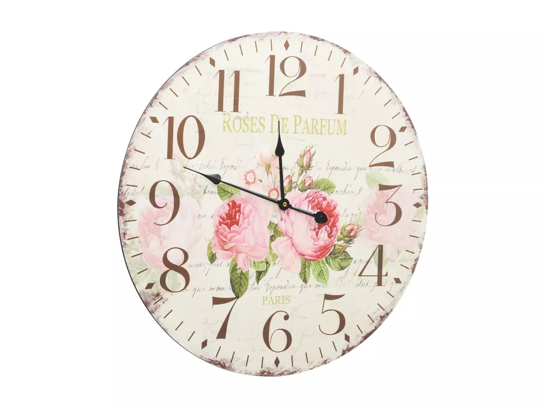Horloge murale vintage Fleur 60 cm