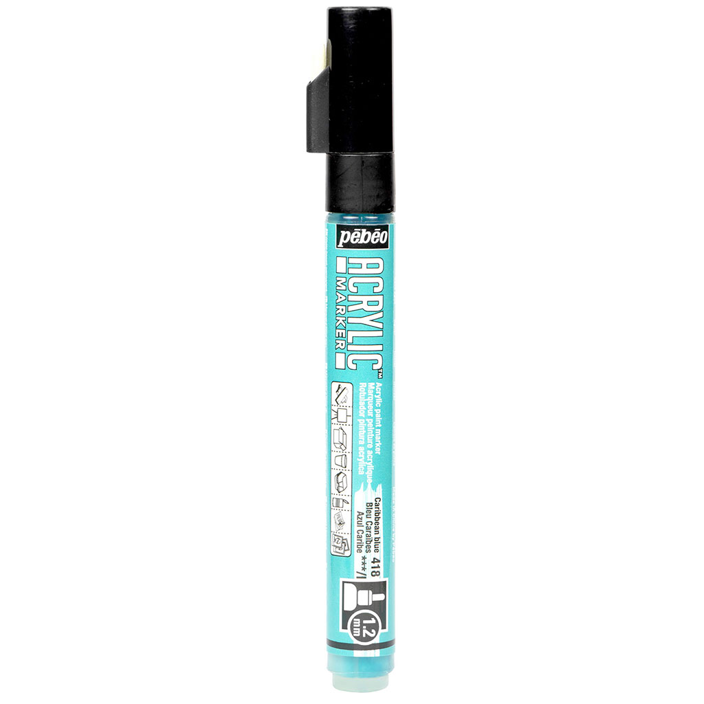 Marqueur peinture acrylique bleu Caraïbes 1.2mm