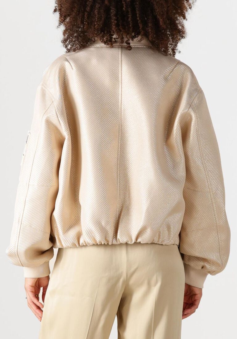 beige beaumont jack goldie bomber jacket