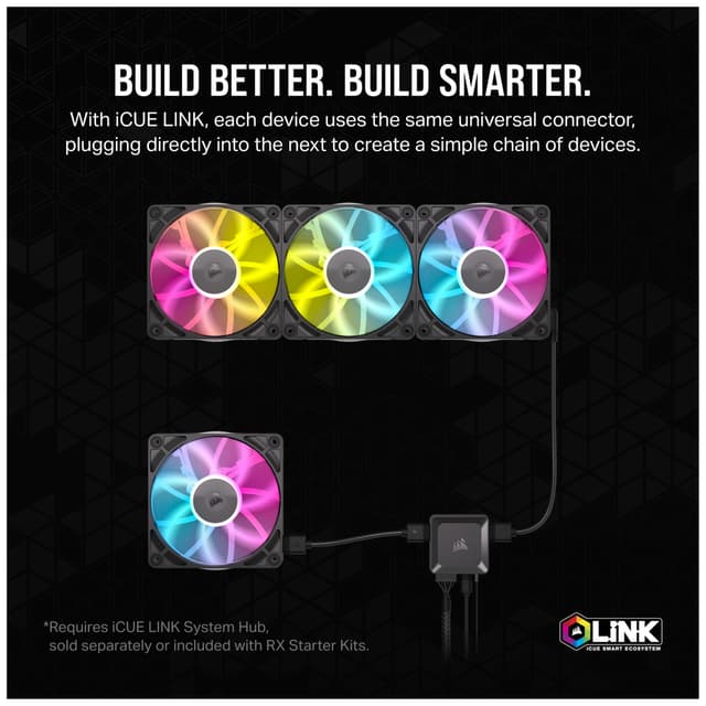 Corsair iCUE LINK RX120 RGB 120mm PWM udvidelsesblæser