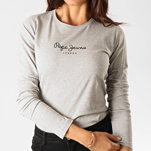 Tee Shirt Manches Longues Femme New Virginia Gris Chiné