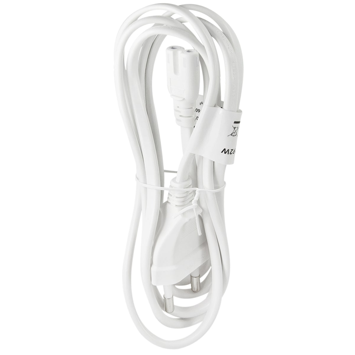 Enhetskabel Euro - C7 Hvit 1,8m