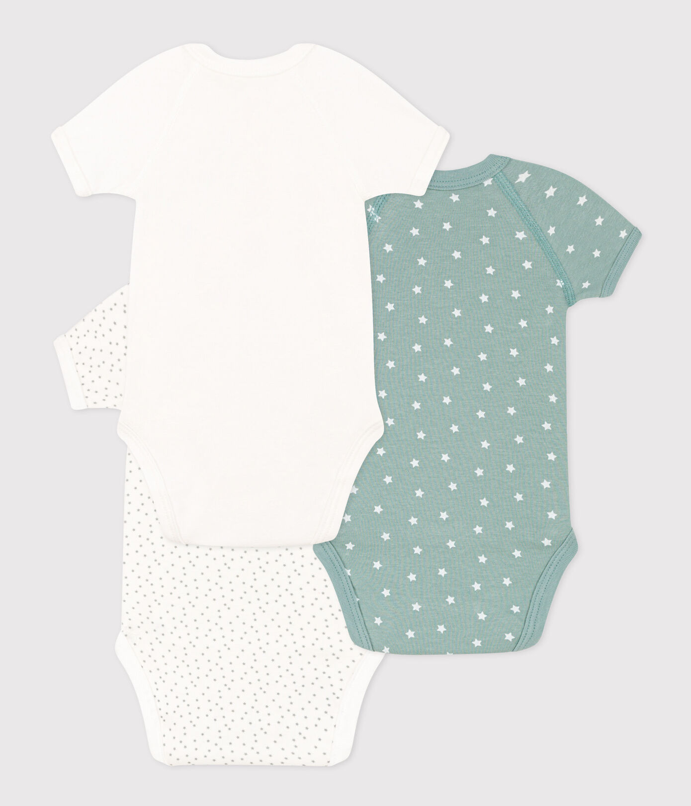 LOT DE 3 BODIES MANCHES COURTES BÉBÉ EN COTON