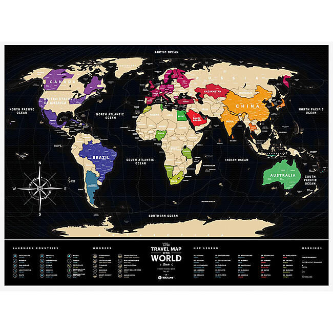 IDEA ME - CARTE A GRATTER MONDE BLACK 80CM X 60CM
