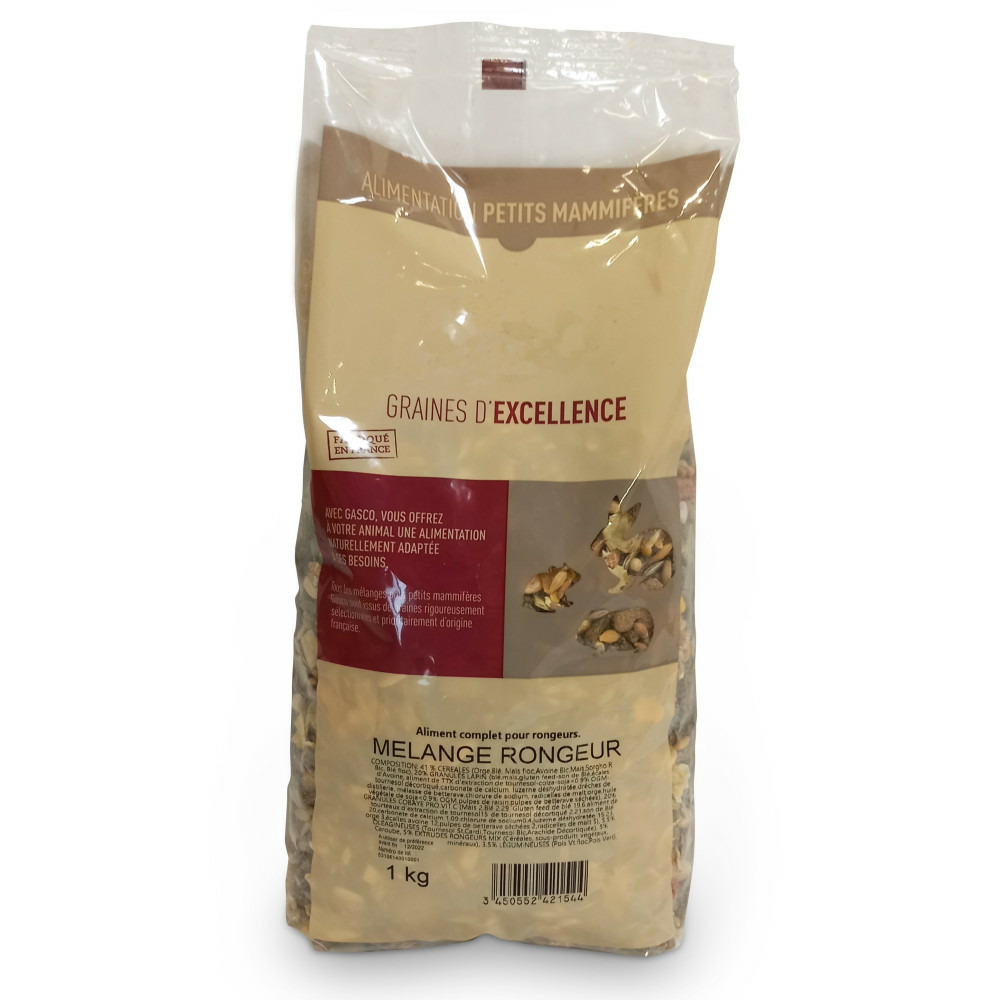 Mélange rongeur 1 kg lapin, cobaye, hamster, souris, gerbilles