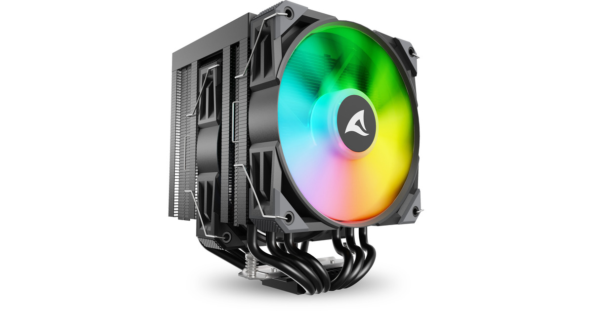 SharkoonA60 RGB CPU-koeler  (Zwart, 4-pins PWM fan-connector)