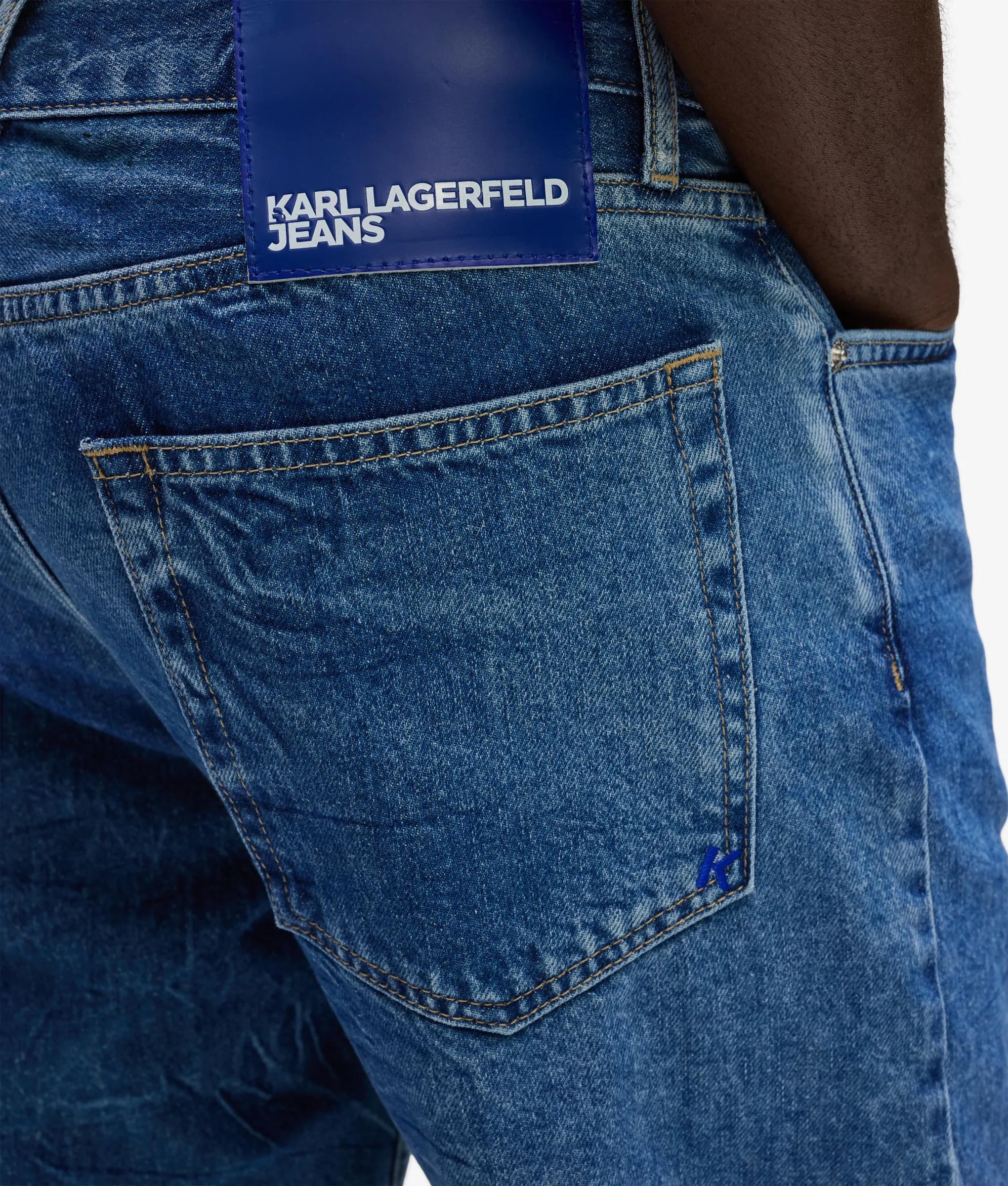 Gemarmerde rechte jeans