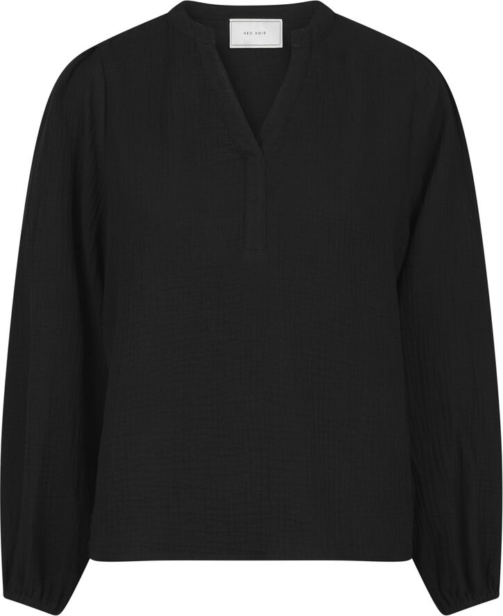 Neo Noir Mimmi Waffle Blouse Black