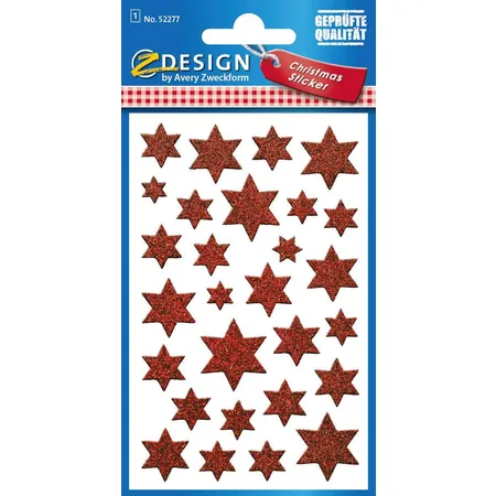 Avery Zweckform Z-Design 52277 Weihnachtssticker, Sterne, 1 Bogen/28 Sticker