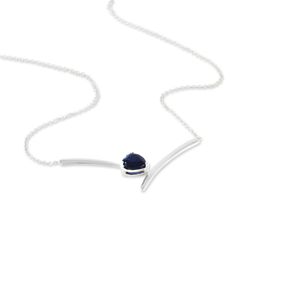 Collier Renaldine Or Blanc Saphir