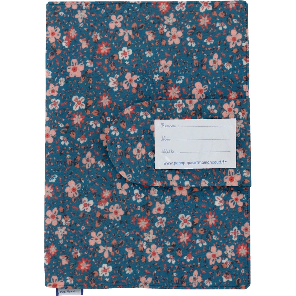Protège Carnet De Santé Fleuri Nude Ardoise