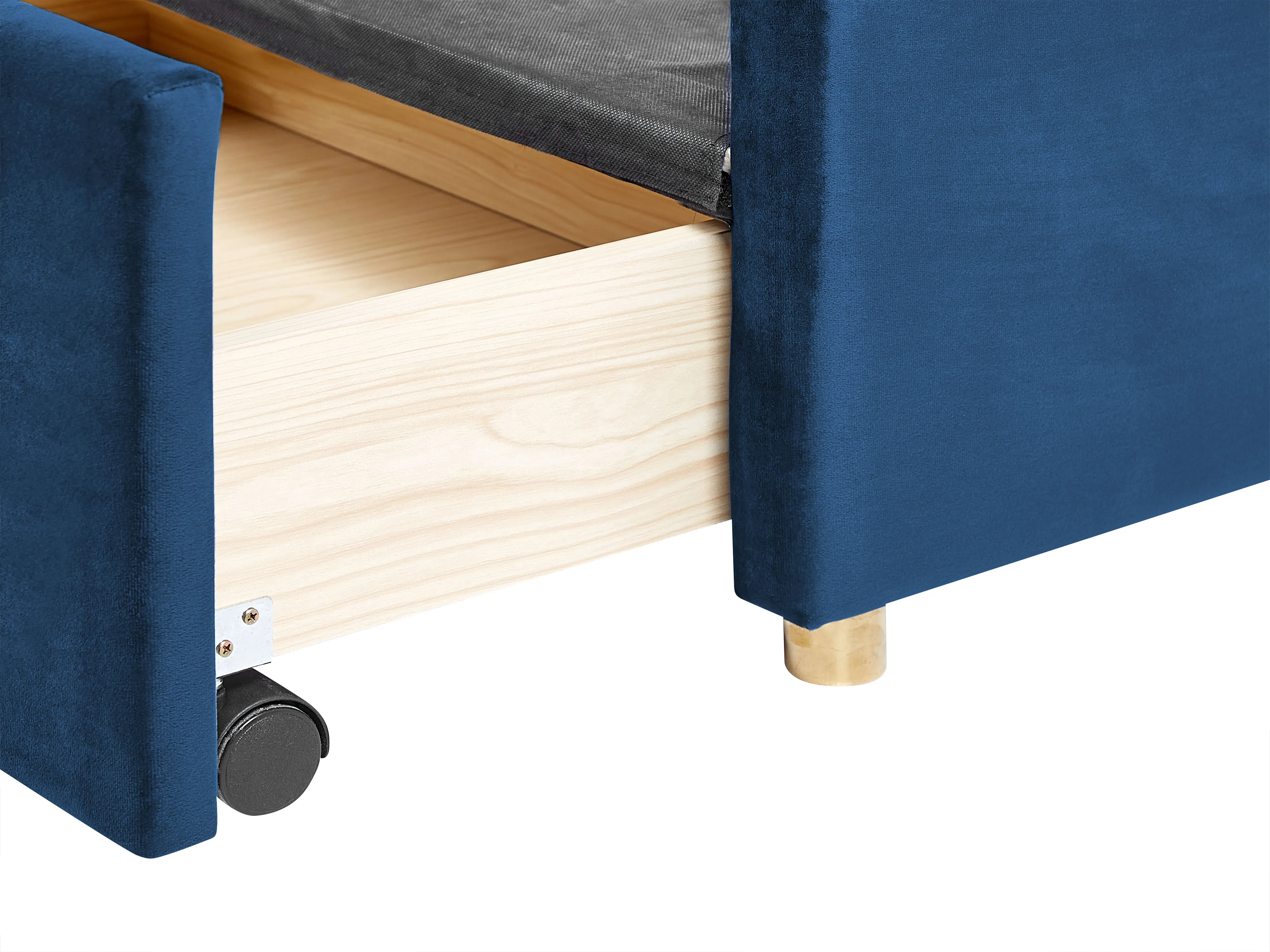 Bed met opbergruimte Fluweel VERNOYES 180 x 200 cm Marineblauw
