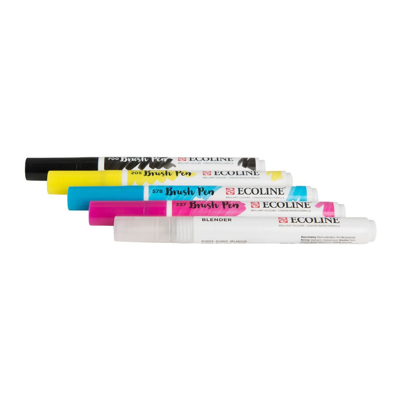 Ecoline brushpen - primary - set van 5
