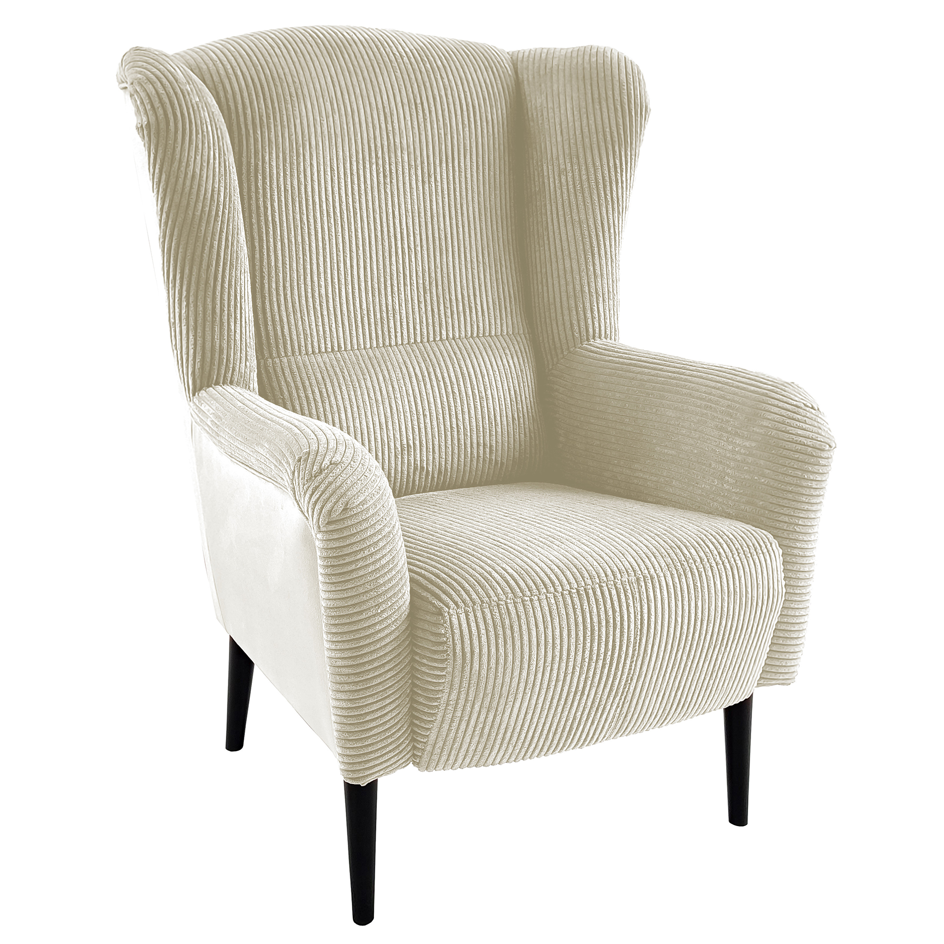 Ohrensessel - creme - Wellenfederung - Cord