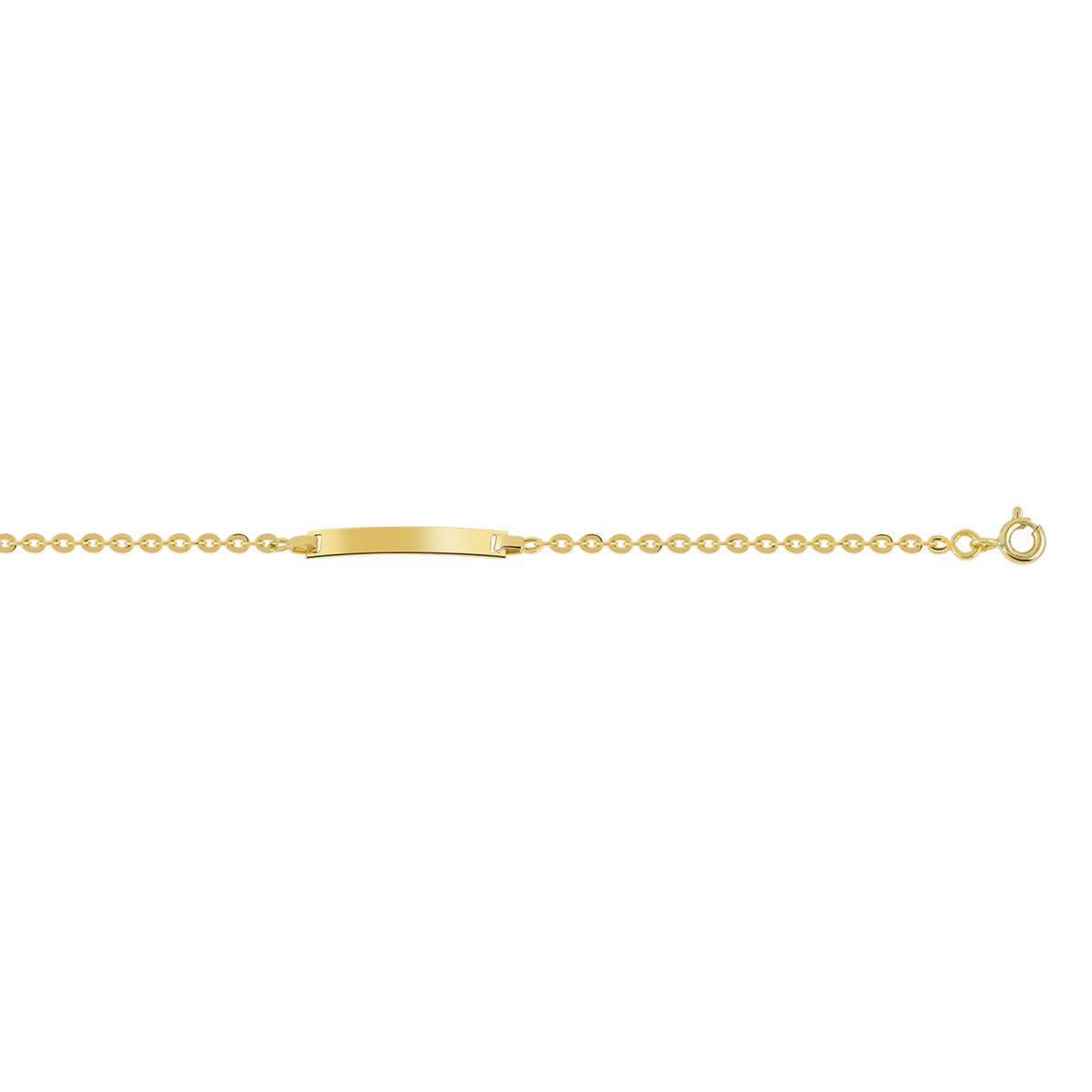 Bracelet identité or 750 jaune personnalisable 14 cm