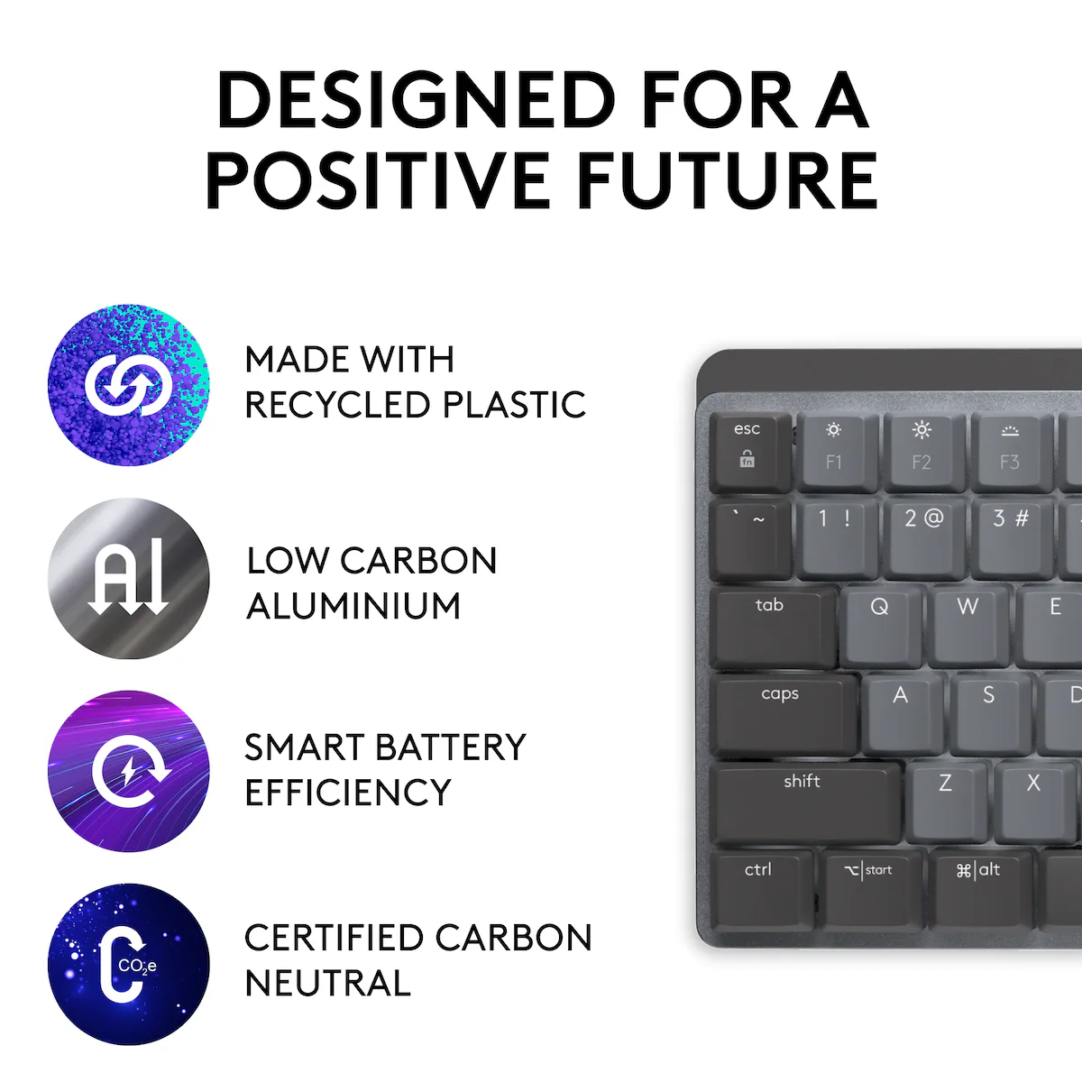 Logitech MX Mechanical trådløst tastatur (grafitt)