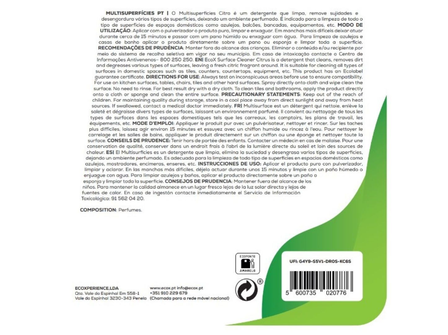 LIMPEZA MULTISUPERFICIES ECOX 850 ML