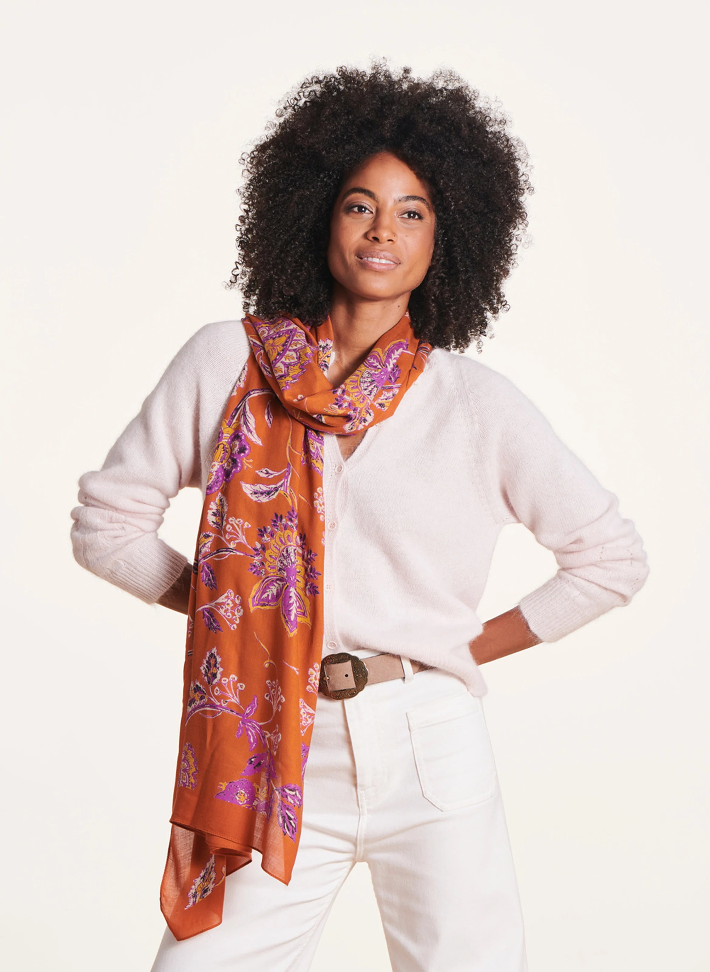 Foulard imprimé | Orange