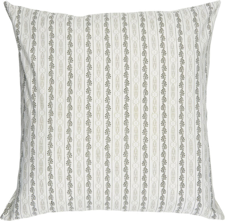Ib Laursen Pude hvid m/beige/grønt mønster Multi