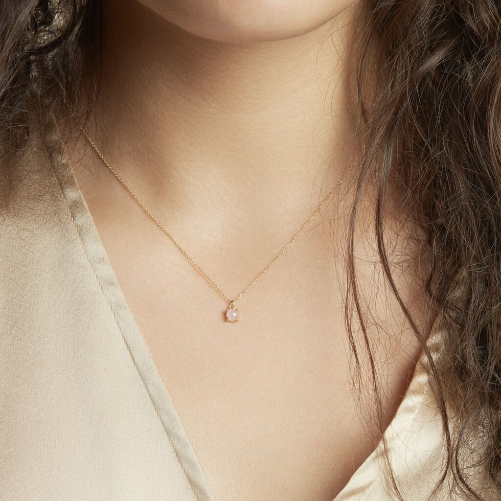 Collier Campsis Or Jaune Calcedoine