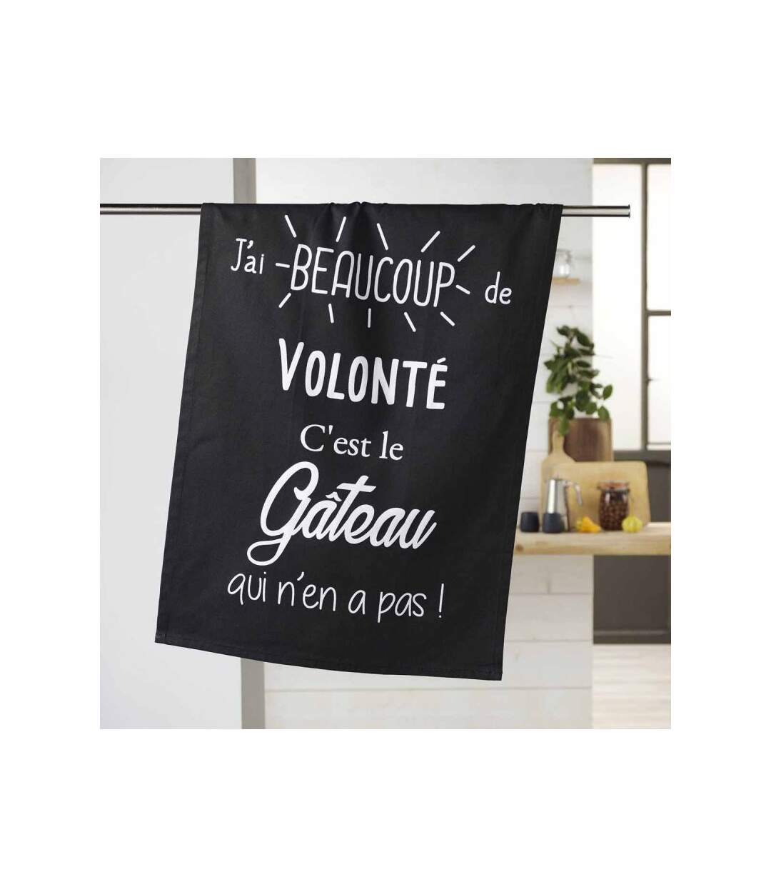 Torchon de Cuisine Gourmandise 50x70cm Noir