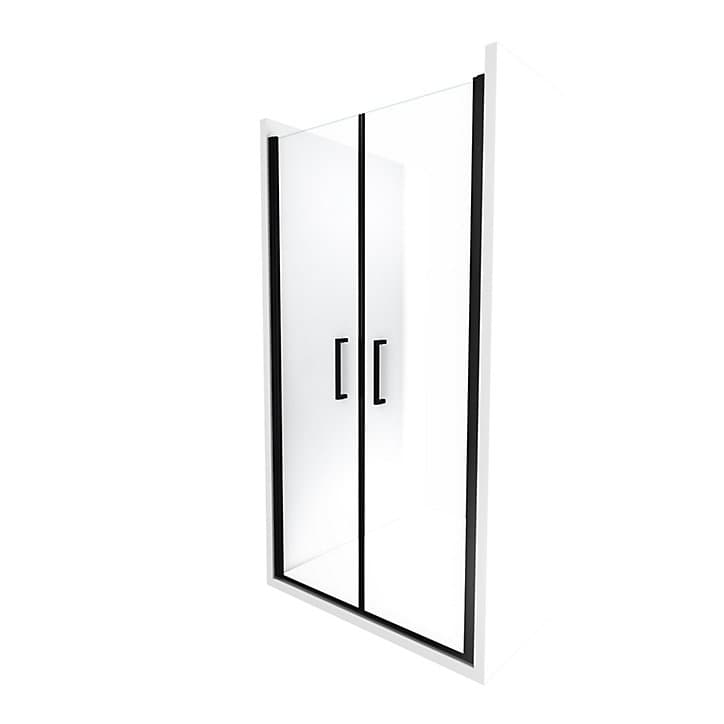 Porte de douche battante noir Galedo Saloon 90cm