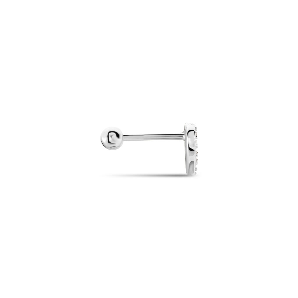 Piercing D'oreilles Unitaire Argent Blanc Cort Oxydes De Zirconium