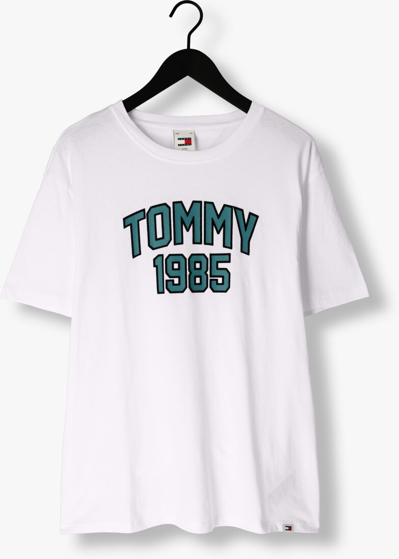 TOMMY JEANS witte tommy jeans t-shirt tjm reg tommy varsity sport tee