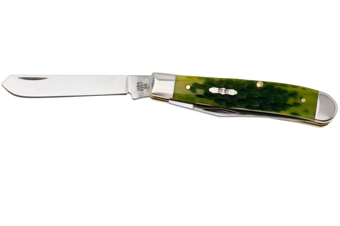 Case Mini Trapper 27861, Green Apple Bone, Peach Seed Jig, 6207 SS zakmes