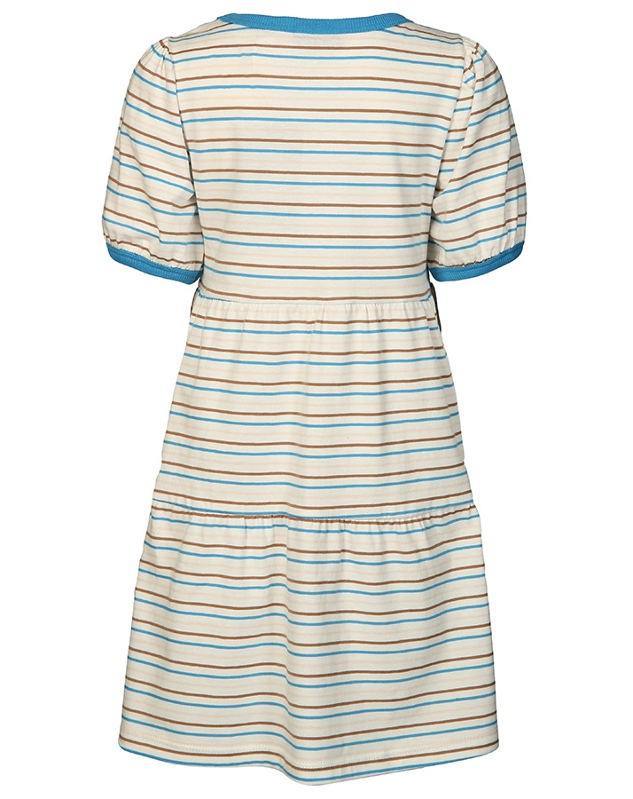 Kurzarm-Kleid BLUE gestreift in weiß/blau