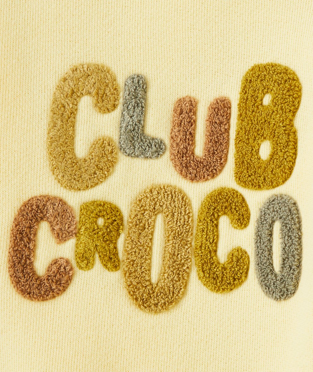 SWEAT BÉBÉ GARÇON EN FIBRES RECYCLÉES JAUNE CLUB CROCO EN BOUCLETTES