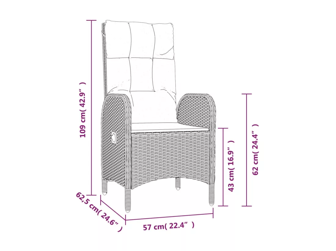 Ensemble à manger de jardin coussins 5 pcs noir et gris