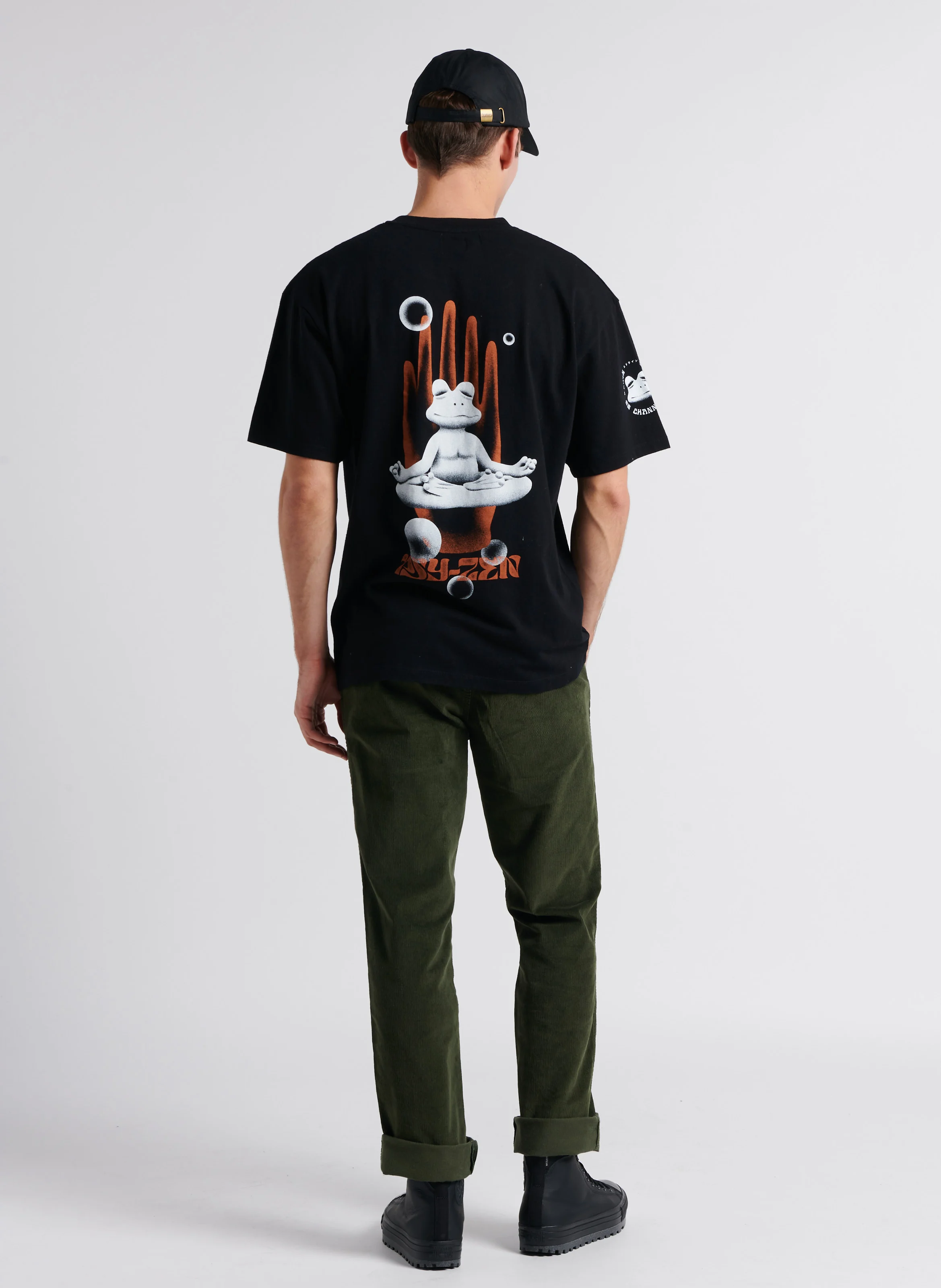 Tee-shirt oversize sérigraphié en coton| Noir