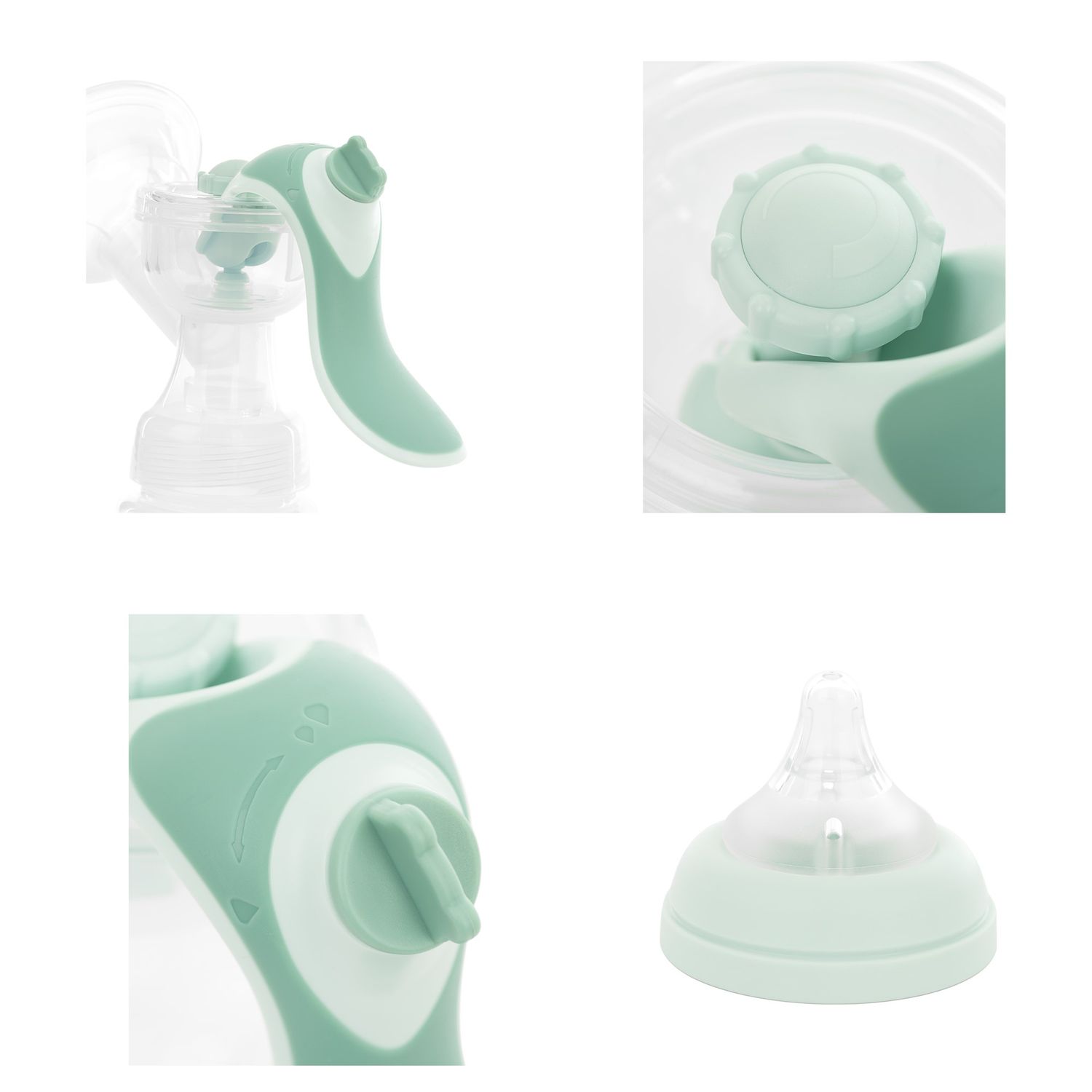 Kikkaboo Milchpumpe manuell Elsie, 180 ml Flasche, Silikonsauger Gruppe 0+ grün