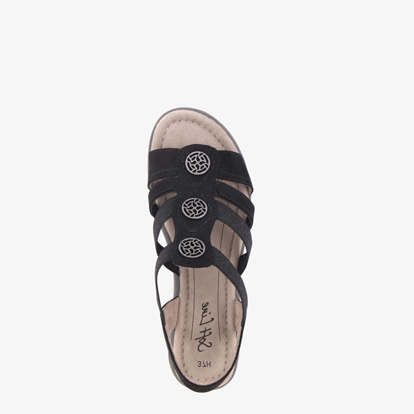 Softline dames sandalen met zilverkleurige knopen