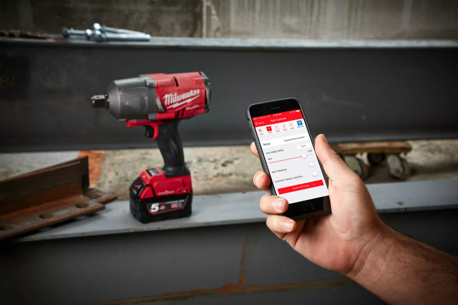 Milwaukee M18 ONEFHIWF34-502X 18V Li-Ion accu Slagmoersleutel set (2x 5,0Ah accu) in HD Box - 3/4