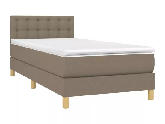 Sommier tapissier avec matelas et LED Taupe 90x190 cm Tissu