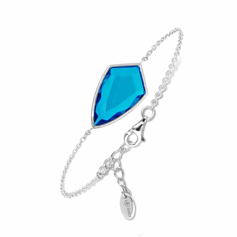 Bracelet Blason Argent Bleu