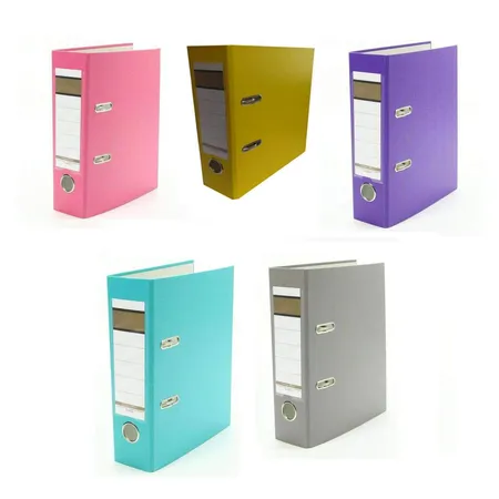 Livepac Office Ordner DIN A5, 75 mm, blau, 5 Stück je 1x in gelb, lila, türkis, grau und pink