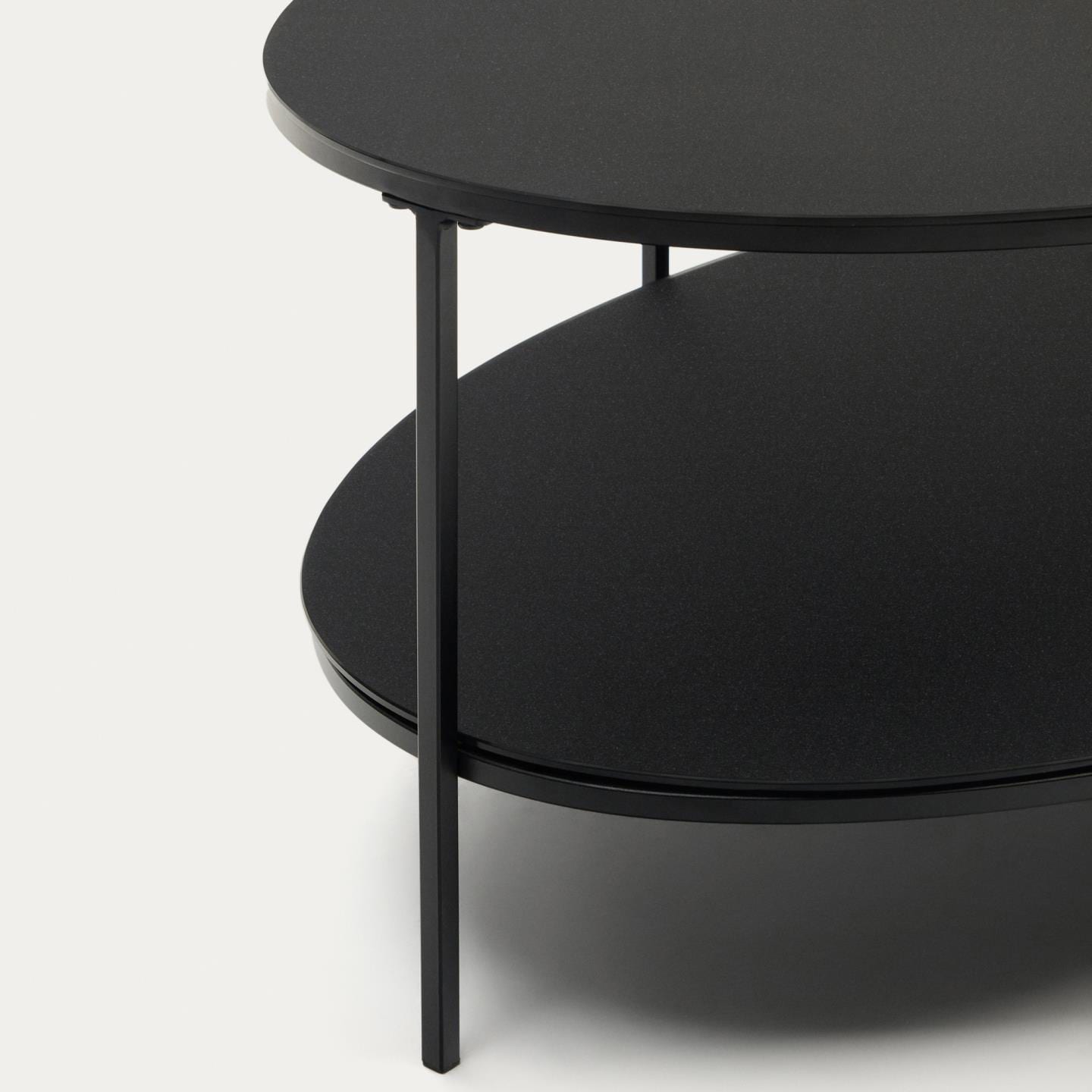 Kave Home Couchtisch FIDEIA 110 x 65 cm getempertes Glas schwarz