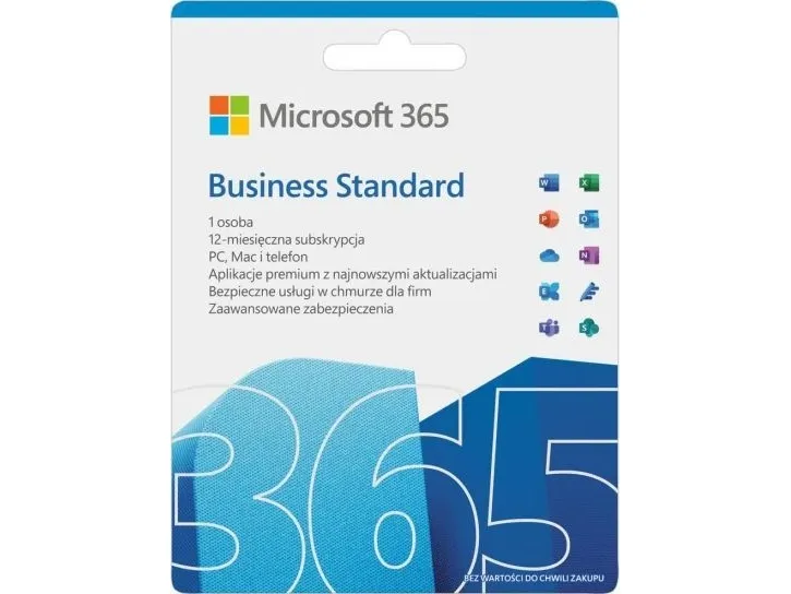 Microsoft 365 Business Standard - Bokspakke (1 år) - 1 bruger (5 enheder) - mediefri, P8 - Mac, Android, iOS, Win - Tysk - Eurozone