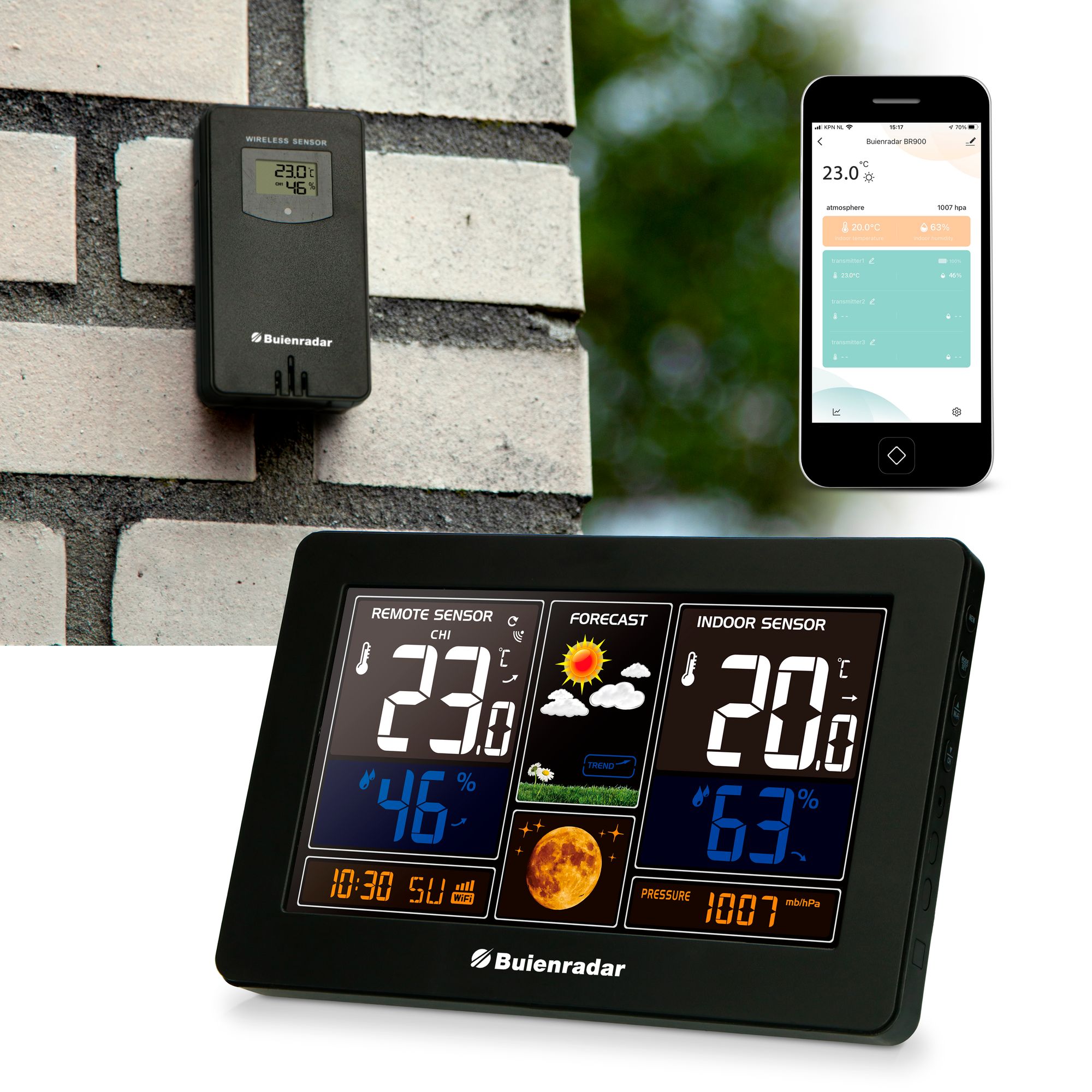 Buienradar BR900 3 in 1 Wifi weerstation