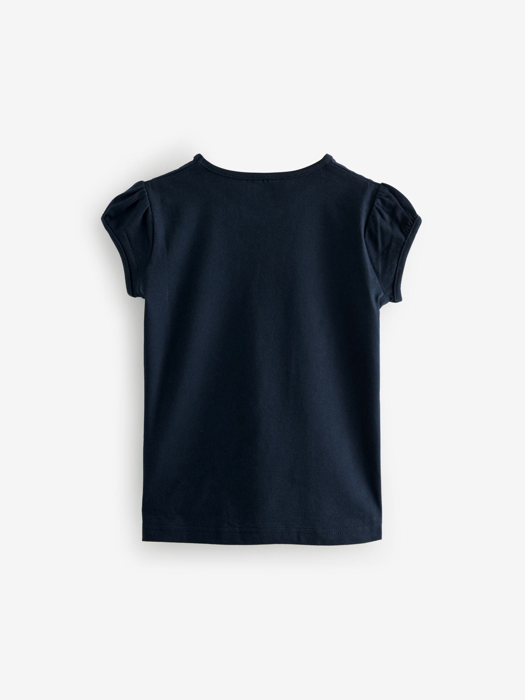 Donkerblauw - 2 -pack T-shirts met pofmouwen (3-16jaar)