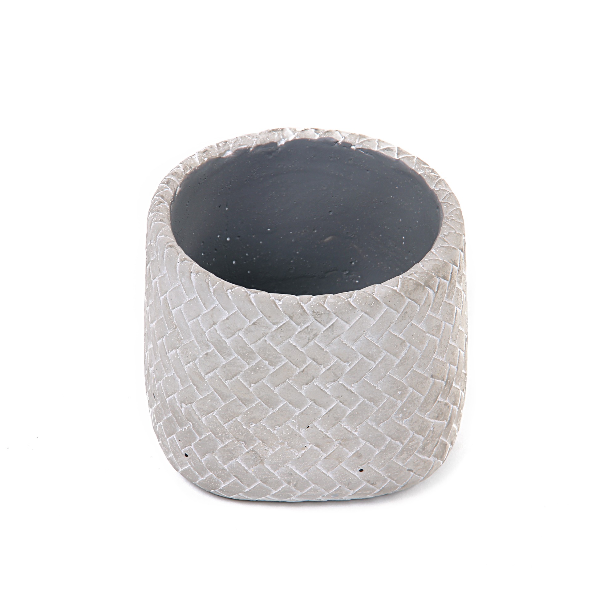 Übertopf 'Tissage' M, grau, white-wash, Ø 14,5 cm, H 13 cm günstig bestellen