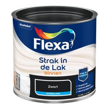 Flexa Strak in de Lak binnenlak zijdeglans zwart 250 ml