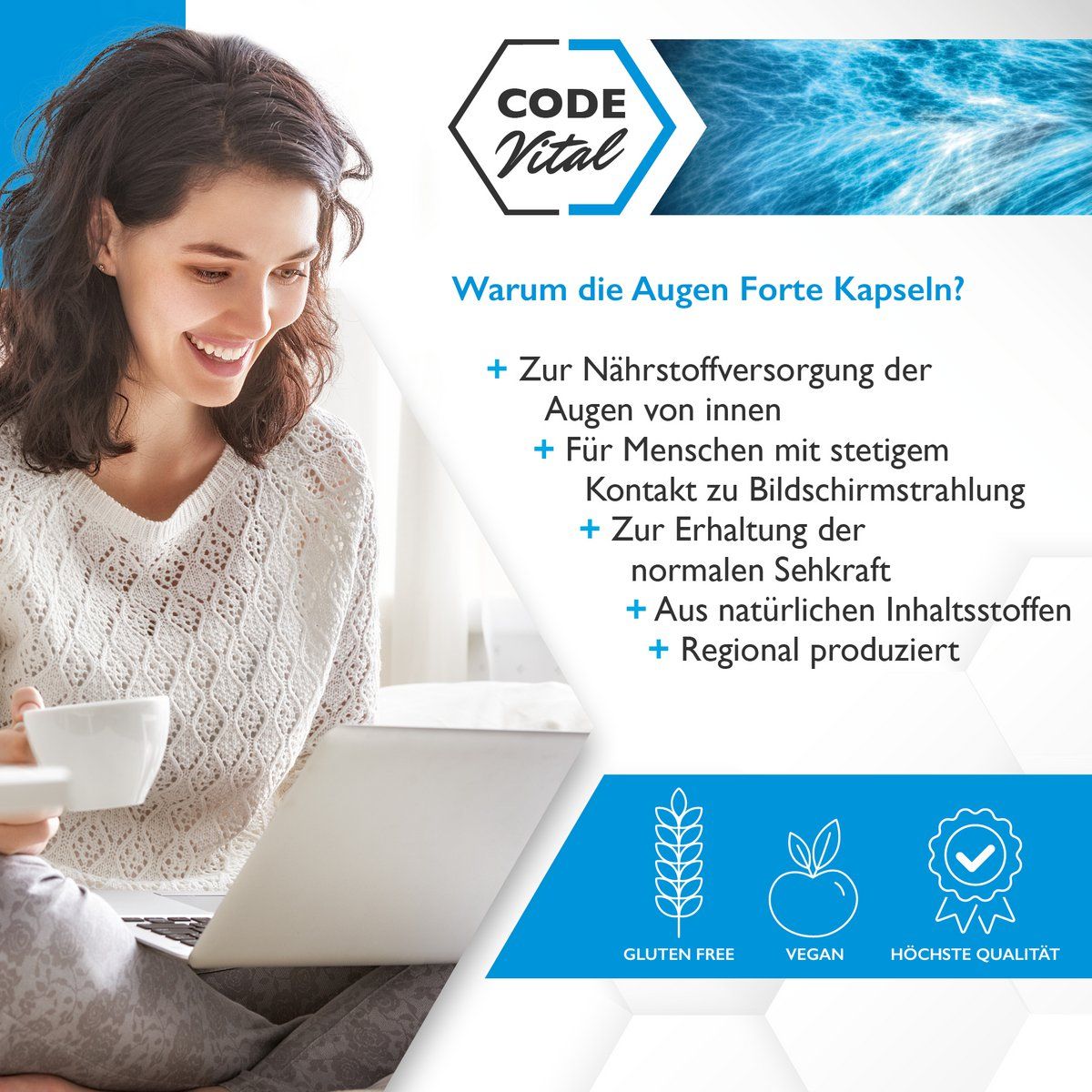 CODE Vital Augen Forte Komplex - Augenvitamine für belastete, müde Augen